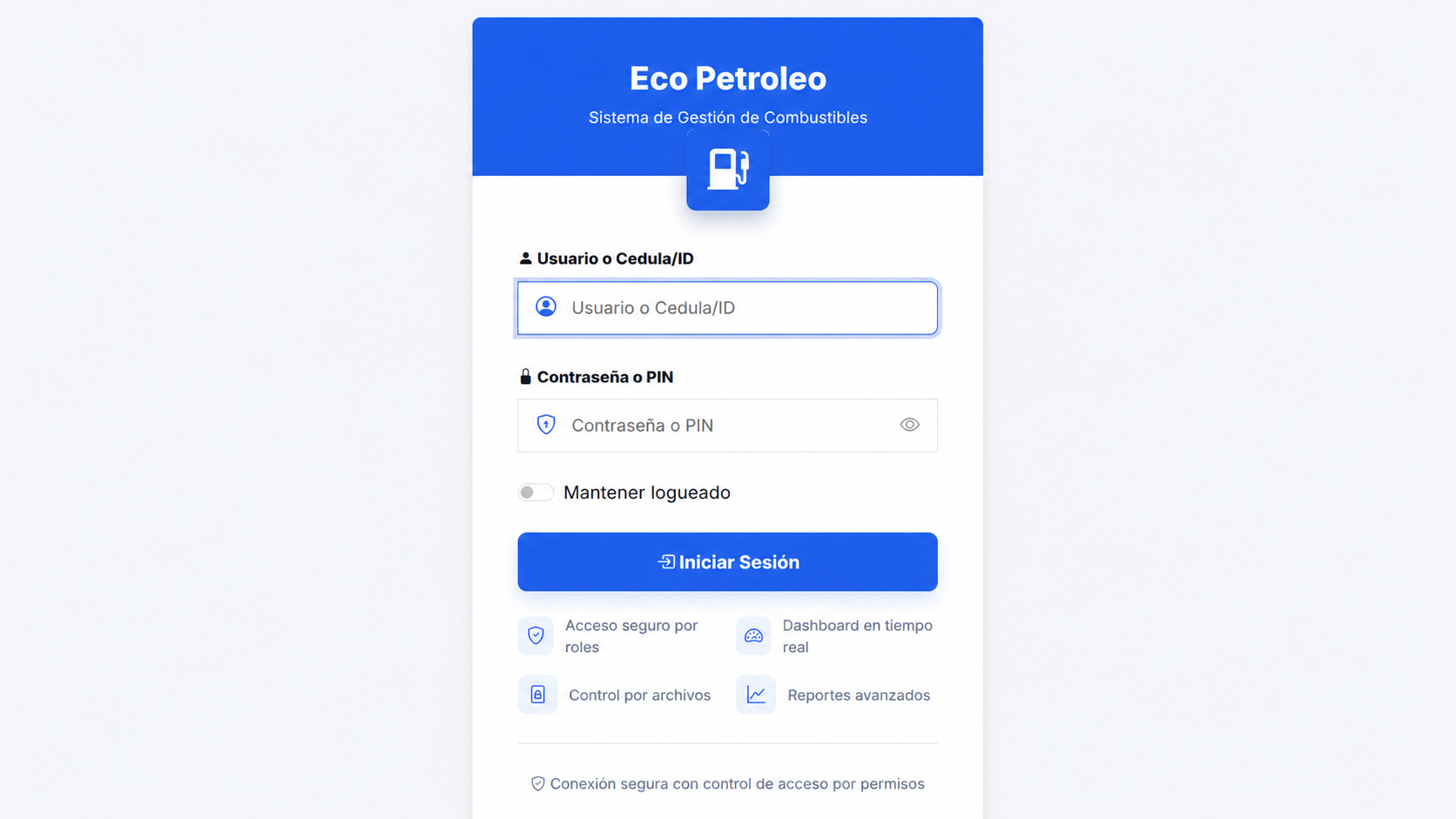 Pantalla de Acceso a AREM-POS